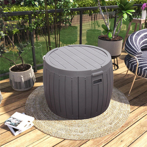 Keter circa 37 gallon deals round deck box grey